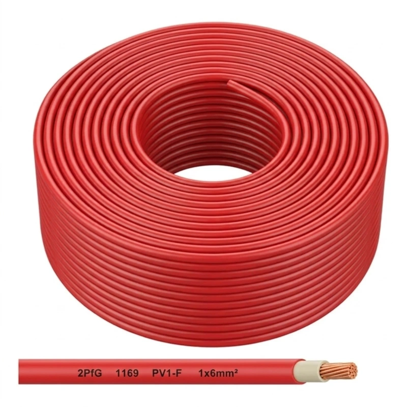 Cable para Paneles Solares 4mm Rojo Leader
