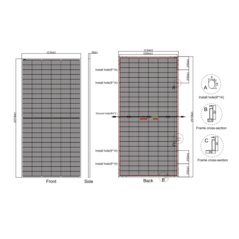 Panel bifacial de 550W Bifacial TOPcon OSDA - Image 3