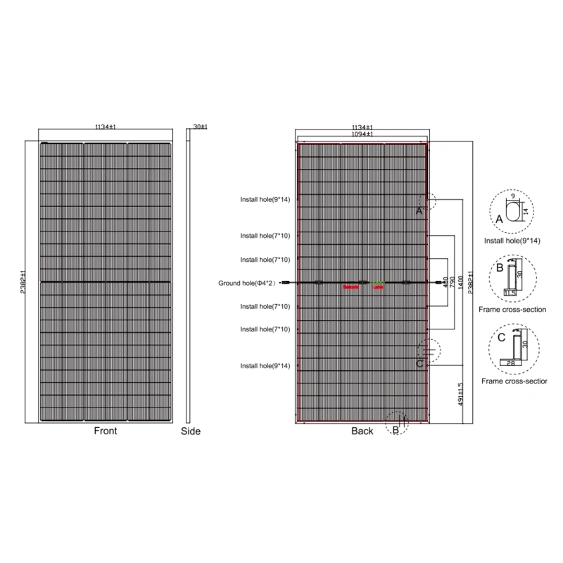 Panel solar de 630W Bifacial OSDA - Image 3