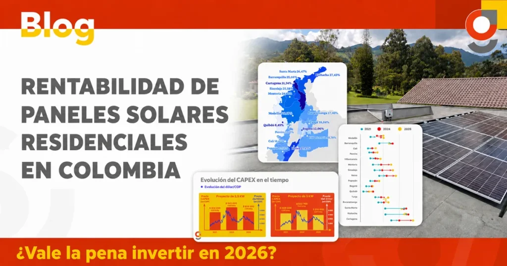 Rentabilidad de paneles solares residenciales en Colombia: ¿vale la pena instalarlos en 2026?