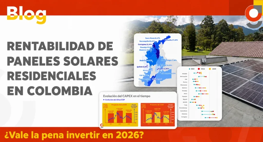 Rentabilidad de paneles solares residenciales en Colombia: ¿vale la pena instalarlos en 2026?